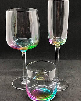 Набір келихів DS Claire для шампанського 250 мл 4 шт З кольоровим дном