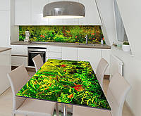 Наклейка 3Д виниловая на стол Zatarga «Аквариумные рыбки» 650х1200 мм для домов, квартир, столов, кофейн, кафе