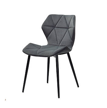 Оксамитовий стілець на металевих чорних ніжках Greg-ML з ергономічним сидінням і стильним дизайном