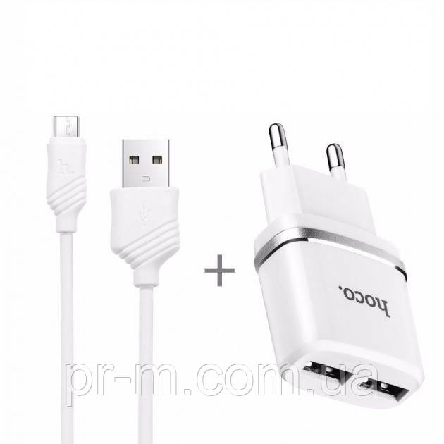 Комплект МЗП HOCO С12 2,4A2USB + Micro usb