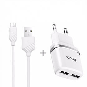 Комплект МЗП HOCO С12 2,4A2USB + Micro usb