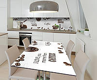 Наклейка 3Д виниловая на стол Zatarga «Кофейные мотивы» 600х1200 мм для домов, квартир, столов, кофейн, кафе