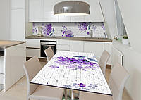 Наклейка 3Д виниловая на стол Zatarga «Сиреневое граффити» 650х1200 мм для домов, квартир, столов, кофейн,