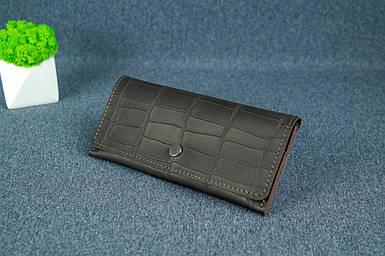 Жіночий гаманець Флай з натуральної шкіри колір Шоколад, тиснення №2