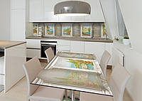 Наклейка 3Д виниловая на стол Zatarga «Классические колонны» 650х1200 мм для домов, квартир, столов, кофейн,