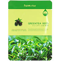 Успокаивающая маска для лица с зелёным чаем Farmstay Visible Difference Mask Sheet Green Tea Seed 23 мл
