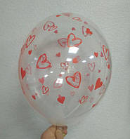 Латексна кулька з малюнком Серце червоний прозорий 12" 30см Belbal ТМ "Star"