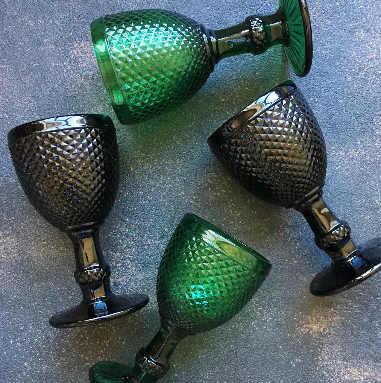 Набір келихів DS Amber Dark Green кубки для вина 250 мл 6 шт Зелений