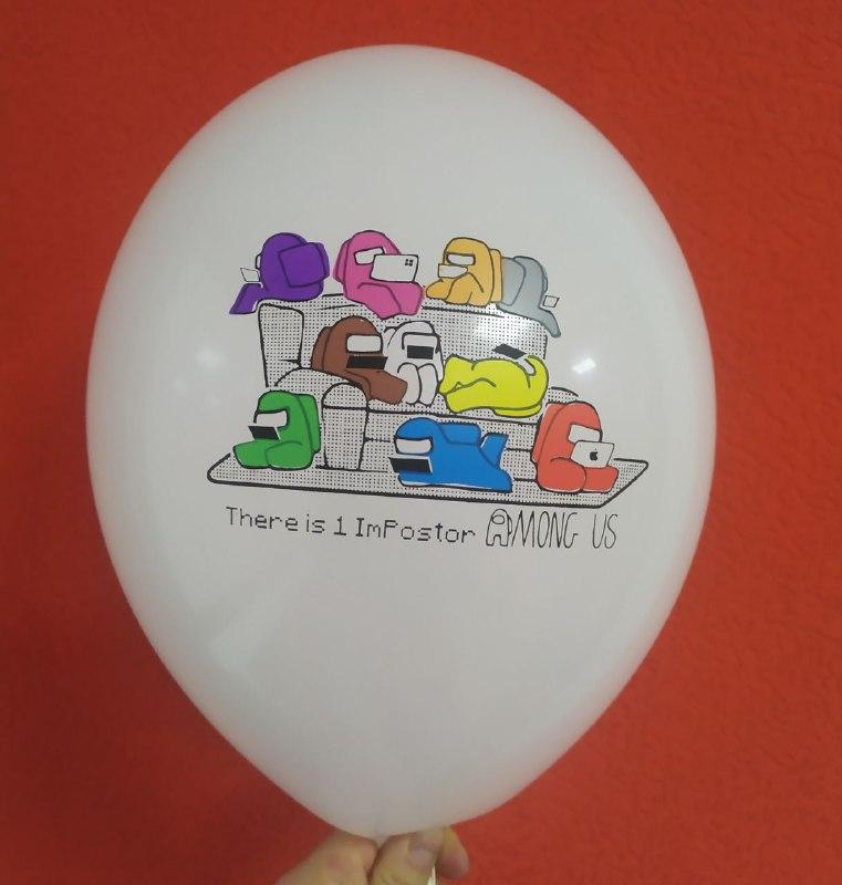 Латексна кулька принт Among Us десять кольорів односторонній принт 12 "30см Belbal ТМ" Star ", фото 1