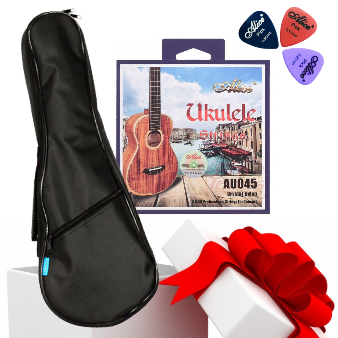 Набір аксесуарів для укулеліста (чохол для укулеле концерт UK-24, струни, медіатори), фото 1