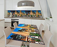 Наклейка 3Д виниловая на стол Zatarga «Ужин на причале» 650х1200 мм для домов, квартир, столов, кофейн, кафе