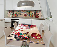 Наклейка 3Д виниловая на стол Zatarga «Китайская культура» 600х1200 мм для домов, квартир, столов, кофейн,