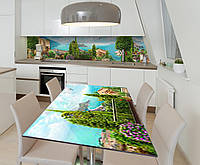 Наклейка 3Д виниловая на стол Zatarga «У берегов Адриатики» 650х1200 мм для домов, квартир, столов, кофейн,