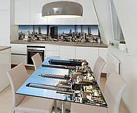 Наклейка 3Д виниловая на стол Zatarga «Вершины мегаполиса» 600х1200 мм для домов, квартир, столов, кофейн,