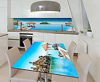 Наклейка 3Д виниловая на стол Zatarga «Уединение в лагуне» 650х1200 мм для домов, квартир, столов, кофейн,