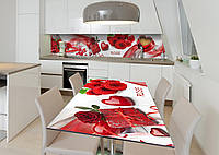 Наклейка 3Д виниловая на стол Zatarga «Подарок страсти» 650х1200 мм для домов, квартир, столов, кофейн, кафе