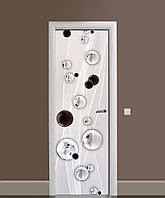 Наклейка на дверь Zatarga «Чёрно-белые капли» 650х2000 мм виниловая 3Д наклейка декор самоклеящаяся