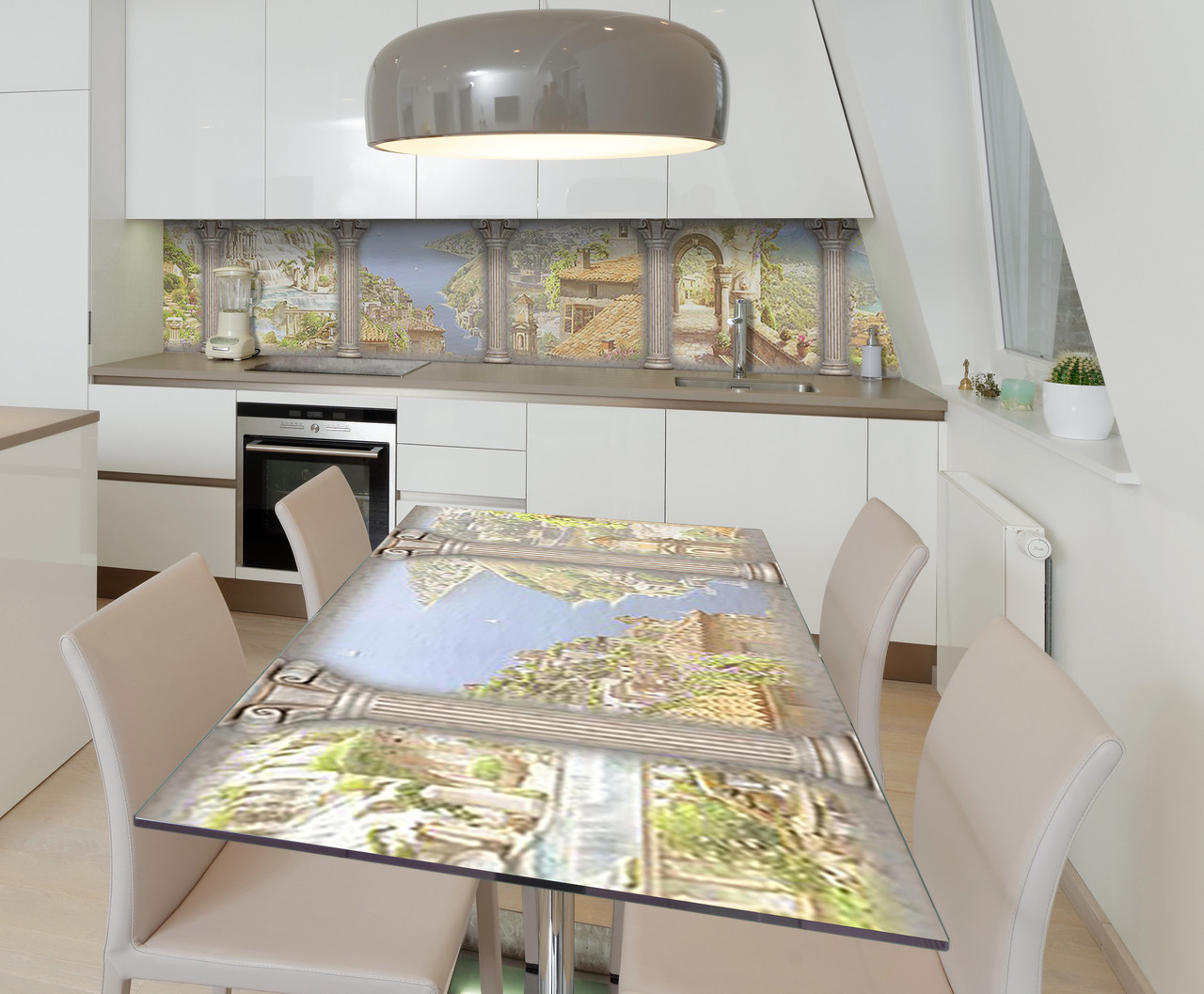 Наліпка 3Д виниловая на стол Zatarga «Итальянские мечты» 600х1200 мм для домов, квартир, столов, кофейн, кафе
