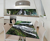 Наклейка 3Д виниловая на стол Zatarga «Серебрянные струны» 650х1200 мм для домов, квартир, столов, кофейн,