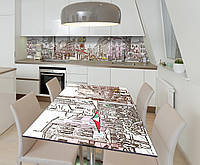 Наклейка 3Д виниловая на стол Zatarga «Утро в Милане» 650х1200 мм для домов, квартир, столов, кофейн, кафе