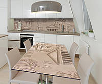 Наклейка 3Д виниловая на стол Zatarga «Римские цифры» 600х1200 мм для домов, квартир, столов, кофейн, кафе