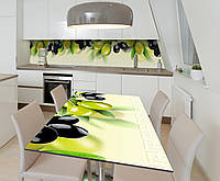 Наліпка 3Д вінілова на стіл Zatarga «Глянцеві оливки» 600х1200 мм для будинків, квартир, столів, кофеєнь,