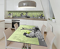 Наклейка 3Д виниловая на стол Zatarga «Фрукты в Париже» 600х1200 мм для домов, квартир, столов, кофейн, кафе
