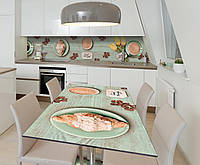 Наклейка 3Д виниловая на стол Zatarga «Завтрак мечты» 600х1200 мм для домов, квартир, столов, кофейн, кафе
