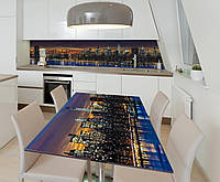 Наклейка 3Д виниловая на стол Zatarga «Сияние мегаполиса» 600х1200 мм для домов, квартир, столов, кофейн, кафе