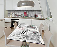 Наклейка 3Д виниловая на стол Zatarga «Символы Лондона» 600х1200 мм для домов, квартир, столов, кофейн, кафе