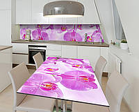Наклейка 3Д виниловая на стол Zatarga «Мерцание фаленопсиса» 600х1200 мм для домов, квартир, столов, кофейн,