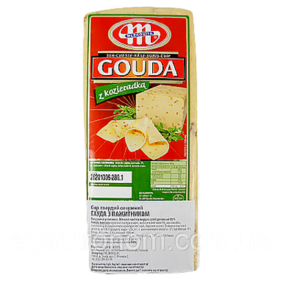 Сир Гауда Млековіта з пажитником Mlekovita Gouda z kozieradka 3kg 6шт/ящ (Код: 00-00005405)