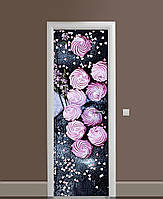 Наліпка на дверь Zatarga «Черничный зефир» 650х2000 мм виниловая 3Д Наліпка декор самоклеящаяся