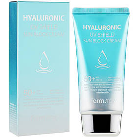 Сонцезахисний крем з гіалуроновою кислотою FarmStay Hyaluronic Uv Shield Sun Block Cream SPF50+ PA+++ 70 г