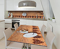 Наклейка 3Д виниловая на стол Zatarga «Чашка любимого напитка» 600х1200 мм для домов, квартир, столов, кофейн,