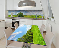 Наклейка 3Д виниловая на стол Zatarga «Сельская дорога» 600х1200 мм для домов, квартир, столов, кофейн, кафе