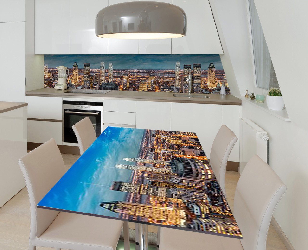 Наліпка 3Д виниловая на стол Zatarga «Свечение » 600х1200 мм для домов, квартир, столов, кофейн, кафе