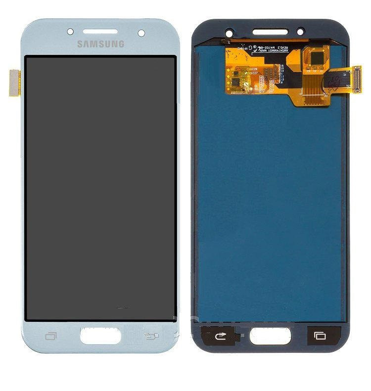 Дисплей для Samsung Galaxy A3 (2017) A320 з сенсорним склом Яскравість регулюється (Блакитний)TFT