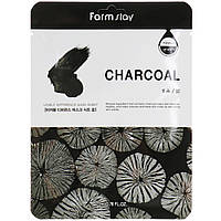 Тканевая маска для лица с древесным углем FarmStay Visible Difference Mask Sheet Charcoal 23 мл