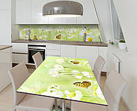 Наклейка 3Д виниловая на стол Zatarga «Луговая сказка» 600х1200 мм для домов, квартир, столов, кофейн, кафе