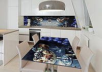 Наклейка 3Д виниловая на стол Zatarga «Тирамису с черникой» 600х1200 мм для домов, квартир, столов, кофейн,