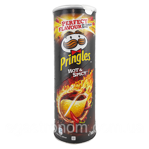 Чипси гострі спеції Прінглс Pringles hot&spicy 165g 19шт/ящ (Код: 00-00004038), фото 1