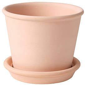 IKEA MUSKOTBLOMMA Каструля з блюдцем, теракот для дому/на вулиці (004.548.83)