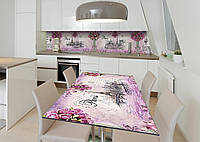 Наклейка 3Д виниловая на стол Zatarga «Шикарные букеты» 600х1200 мм для домов, квартир, столов, кофейн, кафе