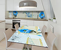 Наклейка 3Д виниловая на стол Zatarga «Бирюзовое кино» 600х1200 мм для домов, квартир, столов, кофейн, кафе