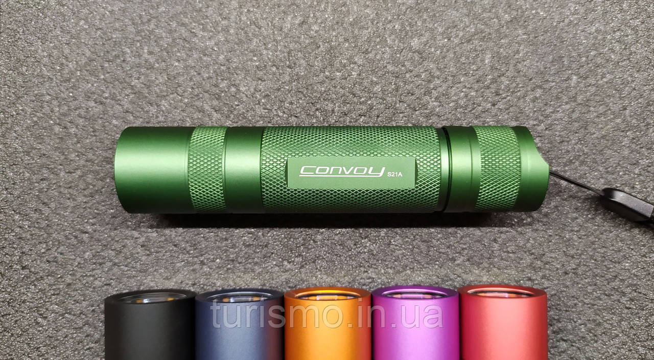 Ліхтар Convoy S21A, діод Luminus SST-40 6500K, новий драйвер 12 груп з термоконтролем 6000mA, 2300Lm, сірий.