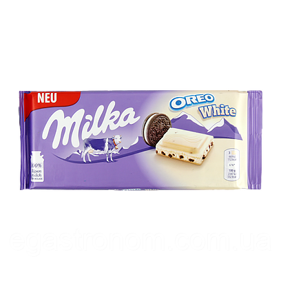 Шоколад Мілка біла орео Milka oreo white 100g 22шт/ящ (Код: 00-00005282), фото 1