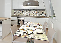 Наклейка 3Д виниловая на стол Zatarga «Поэтичный витраж» 600х1200 мм для домов, квартир, столов, кофейн, кафе