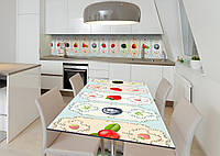 Наклейка 3Д виниловая на стол Zatarga «Ягодные салфетки» 650х1200 мм для домов, квартир, столов, кофейн, кафе