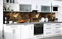 Скинали на кухню Zatarga «Объёмы картона» 650х2500 мм виниловая 3Д наклейка кухонный фартук самоклеящаяся